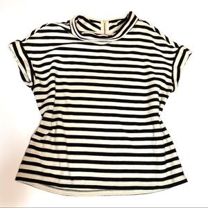 Anthropologie Black & White Striped Tee
